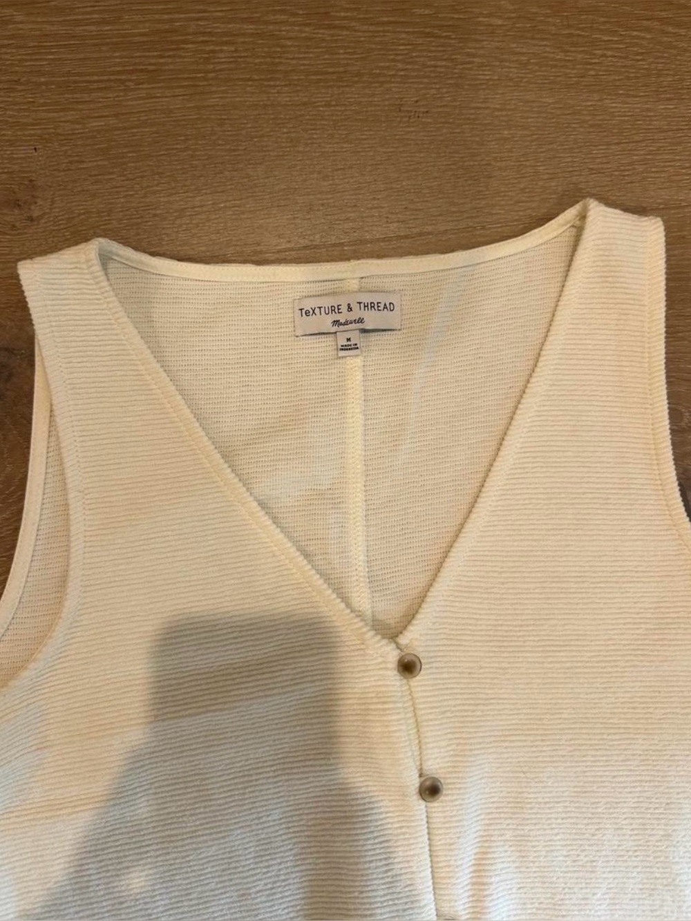 Madewell Cream V-Neck Button Tie Camisole - Picture 4 of 4